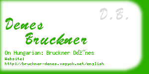 denes bruckner business card